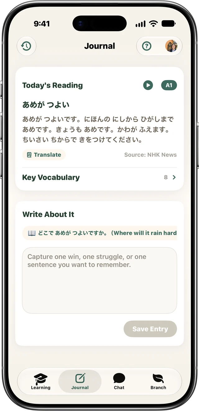 Amber's Journal: an A1 Japanese reading from NHK News with Translate, Key Vocabulary and a Write About It prompt