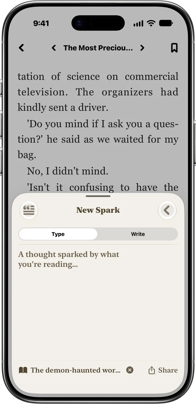 Casu's New Spark: a thought sparked by what you're reading, typed or written